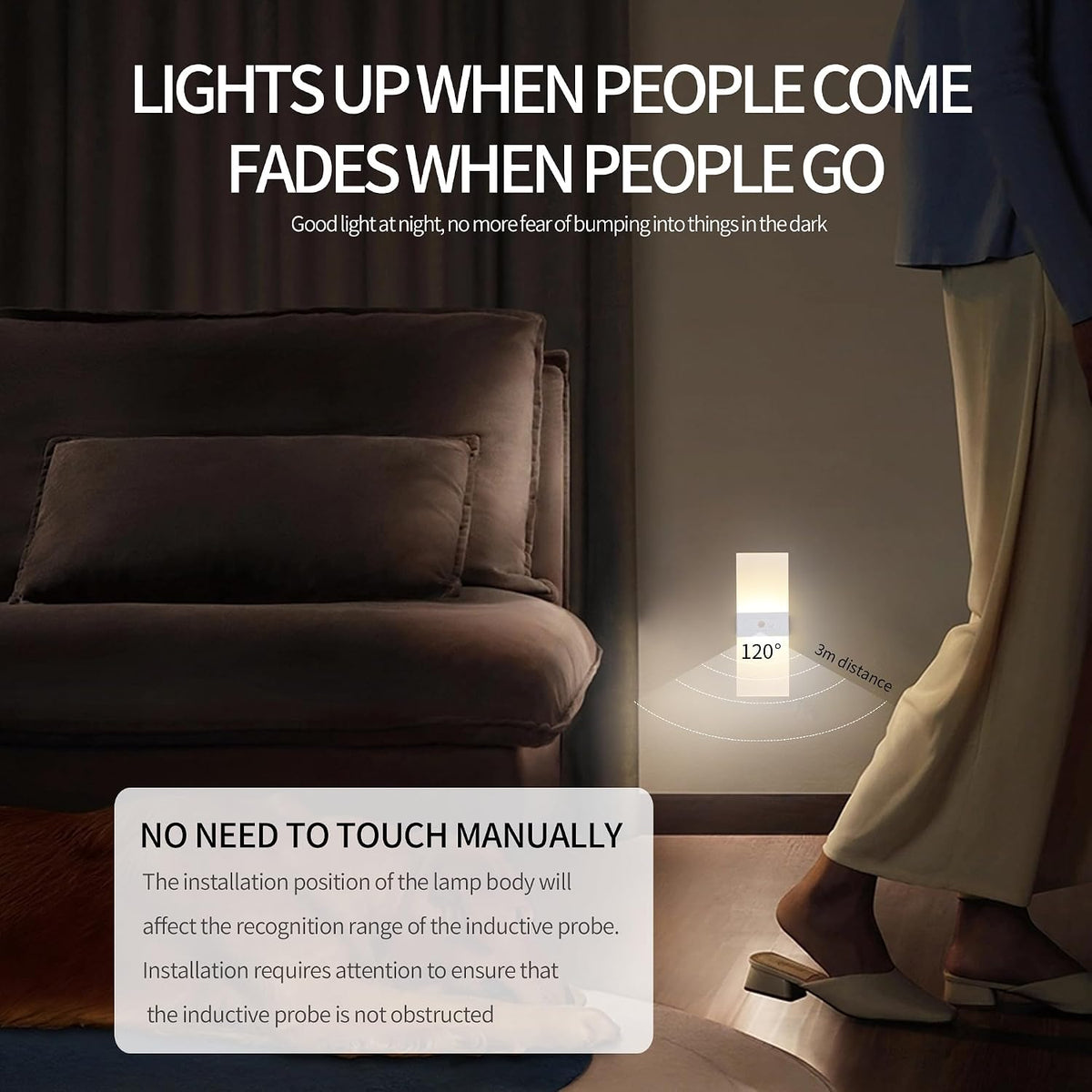 Rechargeable Wall Sconces Set of 2, White Wall Light 3000K
