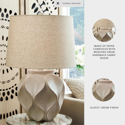 Signature Design by Ashley Edselham Table Lamp, 25-Inch Modern Cream
