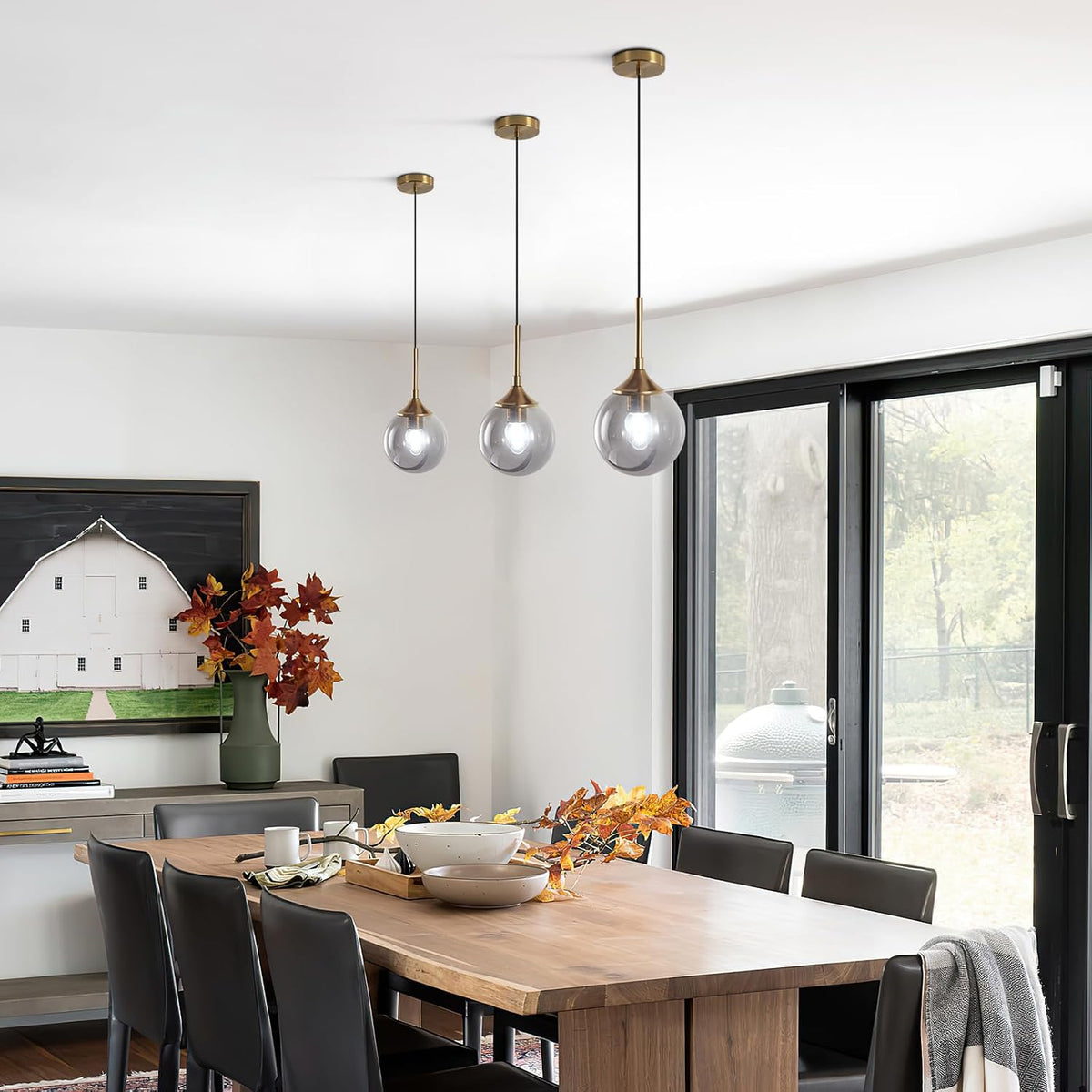 Lighting Modern Small Gold 7.1” Smoke Gray Glass Globe Pendant Light