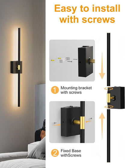 Battery Operated Wall Sconces Set of 2, Wireless Rechargeable Wall Lights