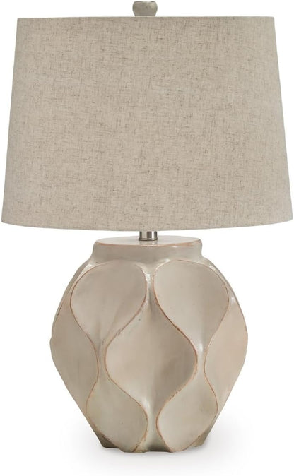 Signature Design by Ashley Edselham Table Lamp, 25-Inch Modern Cream