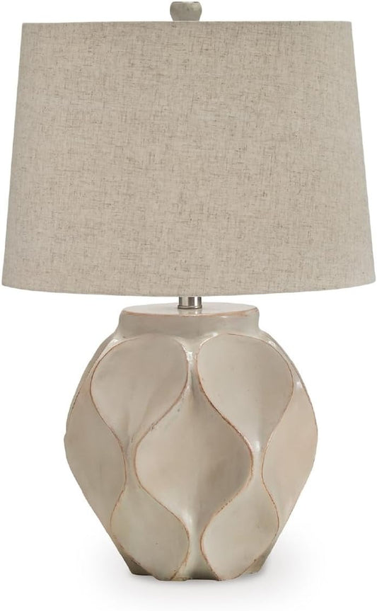 Signature Design by Ashley Edselham Table Lamp, 25-Inch Modern Cream