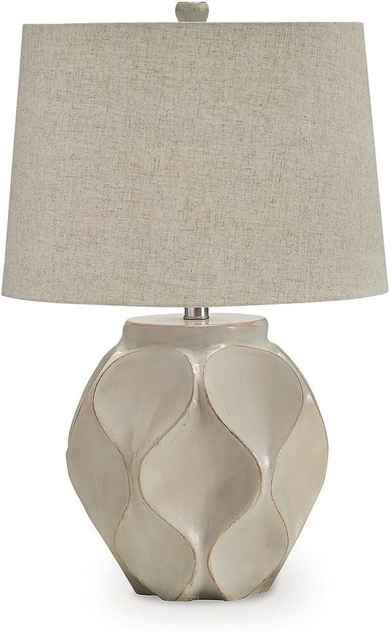 Signature Design by Ashley Edselham Table Lamp, 25-Inch Modern Cream
