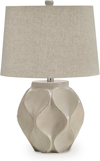 Signature Design by Ashley Edselham Table Lamp, 25-Inch Modern Cream