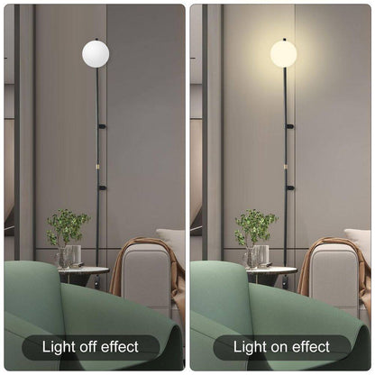4.72 In. 1-Light White Modern Plug-In Wall Sconce with Globe Shade, LED Wall Lamp with Switch (No Bulb Included）