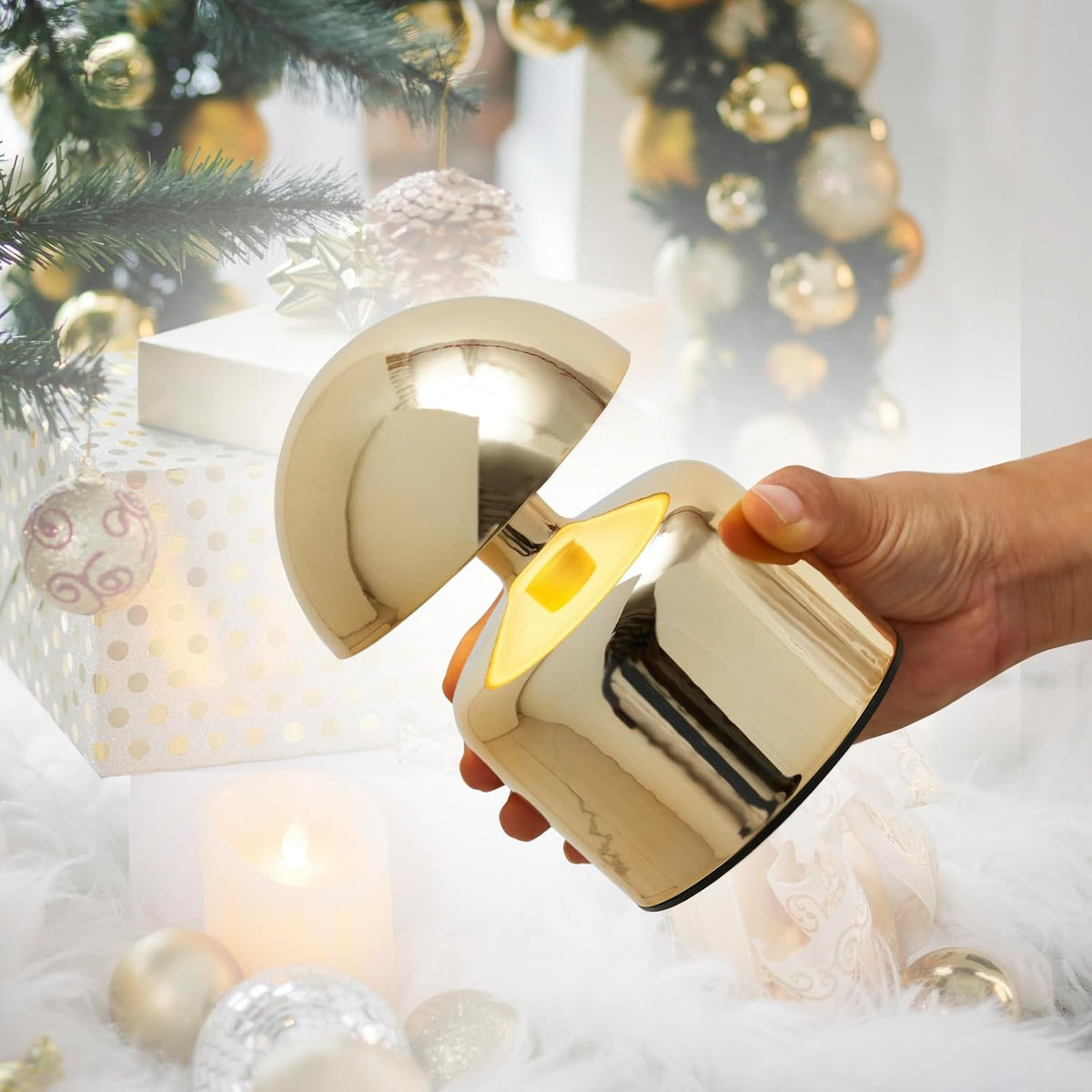 Modern Cordless Mushroom Small Table Lamp, Dimmable Touch Battery