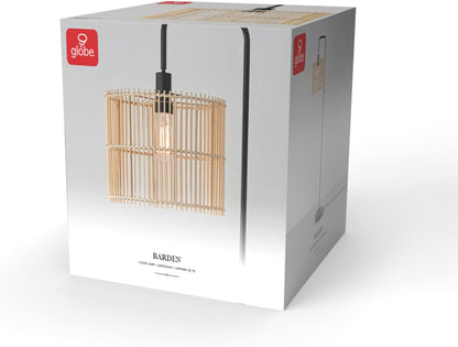 Barden 58" Floor Lamp, Matte Black, Bamboo Shade, On/Off Rotary Switch on Socket
