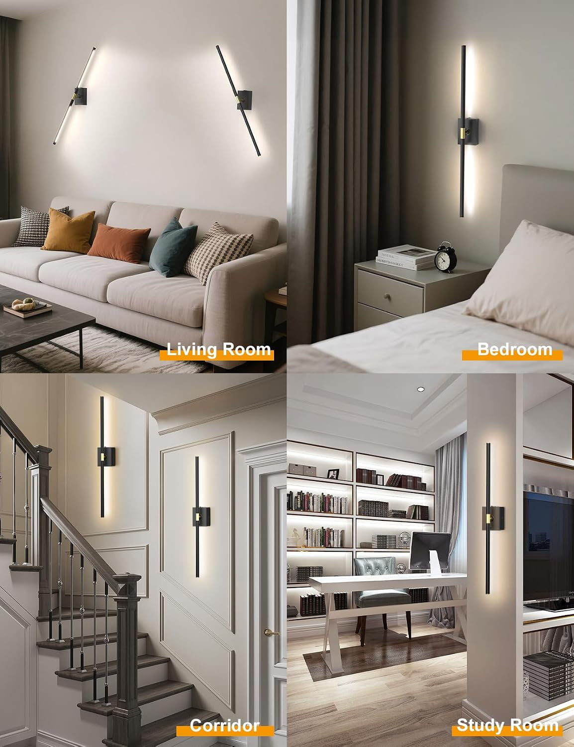 Battery Operated Wall Sconces Set of 2, Wireless Rechargeable Wall Lights