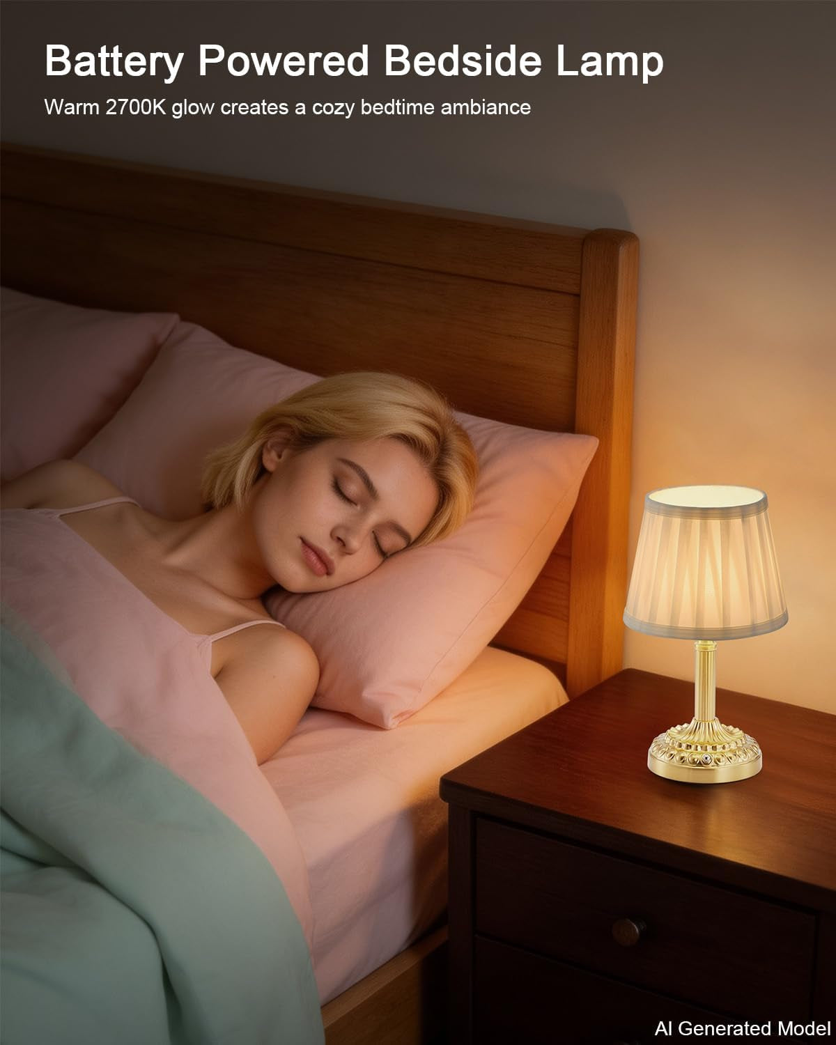 Small Cordless Table Lamp for Restaurant, 5200Mah Rechargeable
