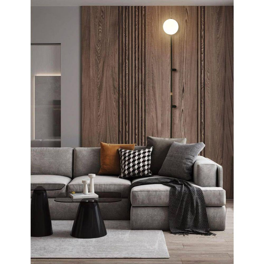 4.72 In. 1-Light White Modern Plug-In Wall Sconce with Globe Shade, LED Wall Lamp with Switch (No Bulb Included）